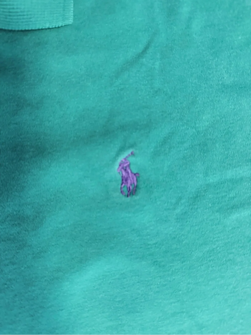 Ralph Lauren Polo Shirt in Teal Green with Purple Pony